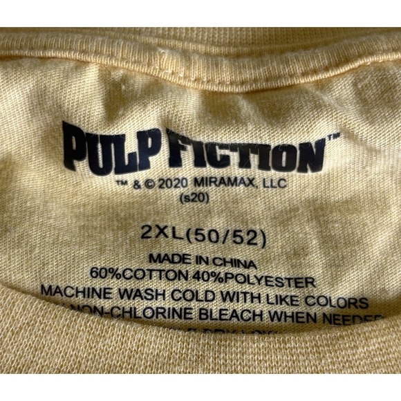 Pulp Fiction Shirt 2XL Yellow Vincent Jules Tarantino Long Sleeve NWT Movie - Picture 4 of 8